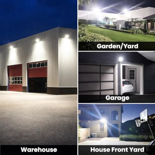 50W LED Flood Light Outdoor, 110-277V Commercial & Residential LED Lights IP66 Waterproof, 6500K Daylight White, 5500LM, Energy Efficient Flood Outdoor Lights, Plug-in LED Flood Lights, 2 Pack - size: 50W-2Pcs