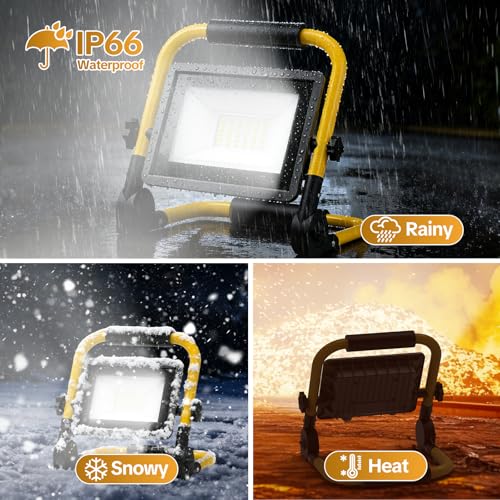 AIKVSXER Portable LED Work Light, 30W 3600LM Job Site Lights, 1 Pack
