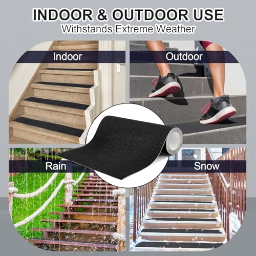 Watersay 8in x 20ft Black Anti Slip Tape Widen, Waterproof Non Skid - color: Black, size: 8 Inch X 20 ft