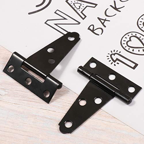 DOITOOL 2 Pcs 2 Inch T Hinges Black T-Strap Shed Barn Door Hinges