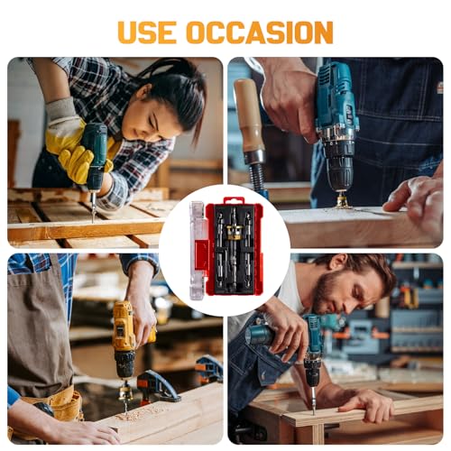 9PCS Countersink Drill Bit Set with Depth Stop Collar for Woodworking