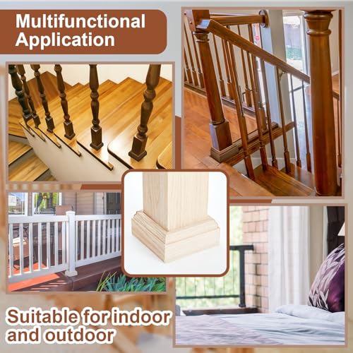 Blulu 2 Set 3-1/2" Newel Post Mounting Kit, Heavy Duty Angle Brackets - size: 3-1/2 Inch