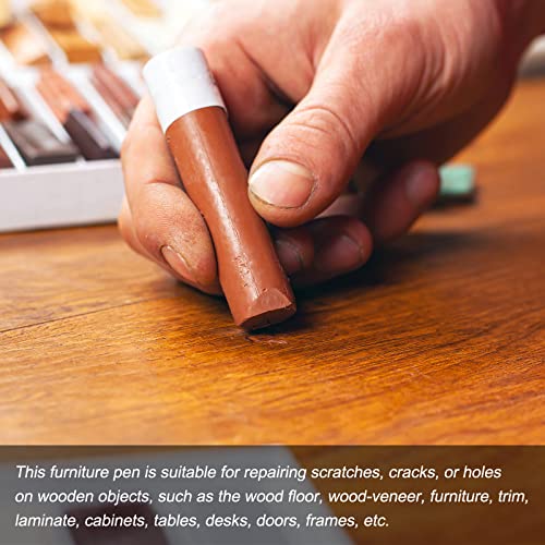 uxcell Wood Wax Filler Stick Furniture Crayons Wooden Repair Wax Filler - color: Deep Pastel Brown
