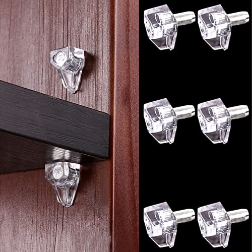 Clear Plastic Shelf Support Pegs - 5mm Cabinet Shelf Pins (50 Pieces) - color: Clear (50 Pieces), size: 5mm