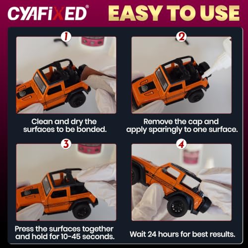 CYAFIXED Super Glue Pro Kit 120g, Precise Control Cyanoacrylate CA Glue - size: 4 oz