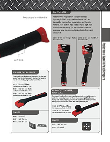 Red Devil 3170 3" Heavy-Duty Four-Edge Scraper - size: 3 Inch, style: 4 Edge