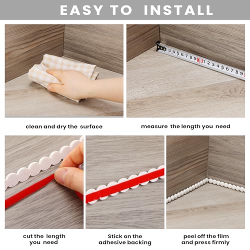 Leinuosen Flexible Bead Molding Trim Peel and Stick White 10ft /15 mm - color: White, size: 10ft /15 mm