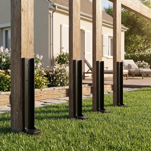 2 Pcs Heavy Duty Fence Post Repair Kit|One-Piece Anchor & Stakes