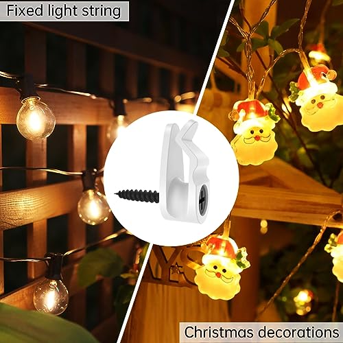 GEZIDEA String Light Hanger Hooks, Screw in Hooks for Hanging Christmas Lights, White, 50 Pack (Big) - color: White, size: Big