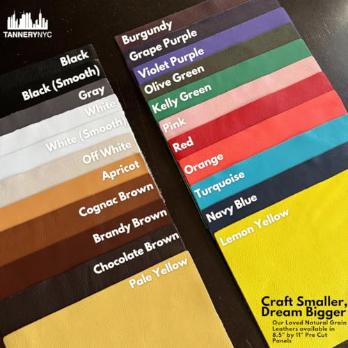 Natural Grain Cow Leather: 8.5'' x 11'' Pre Cut Leather Pieces (Cognac, 3-Pack) - color: Cognac, size: 3-Pack