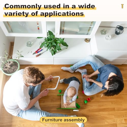 METALLIXITY Furniture Crib Screw Replacement Set M6-1x40/50/60/70/80 50Pcs - color: Yellow, size: M6-1x40/50/60/70/80mm