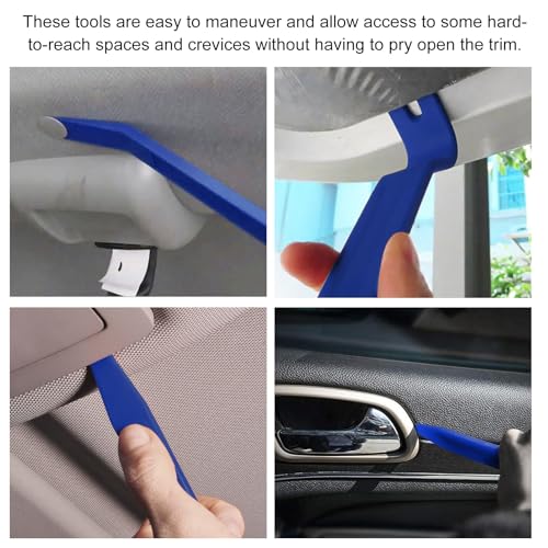 5 PCS Auto Trim Removal Tool Kit, No Scratch Plastic Interior Door Panel Clip Fastener Removal Pry Set, Vehicle Audio Dash Window Molding Remover Tool Kit, Car Accessories (Blue) - color: Blue