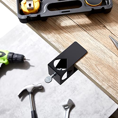 Dunzy 4 Pack Metal Black Deck Clamp for Torches, Porch Rail Clamp, Universal Pole Mount Bracket, Deck Pole Holder for Solar Panel, Outdoor Torch Mount Holder for Railings Posts, Rail Accessory