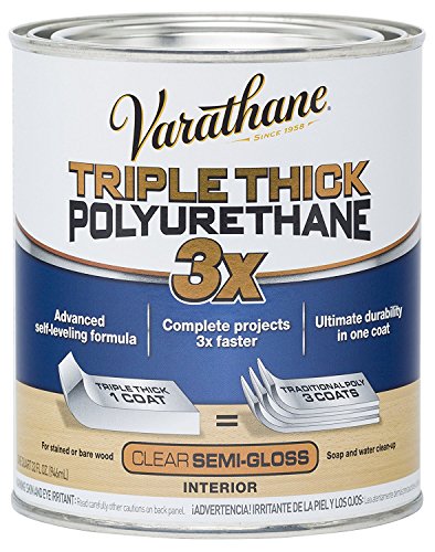 Varathane Triple Thick Polyurethane Semi-Gloss Wood Finish - size: 1 Quart (Pack of 1), style: Semi-Gloss