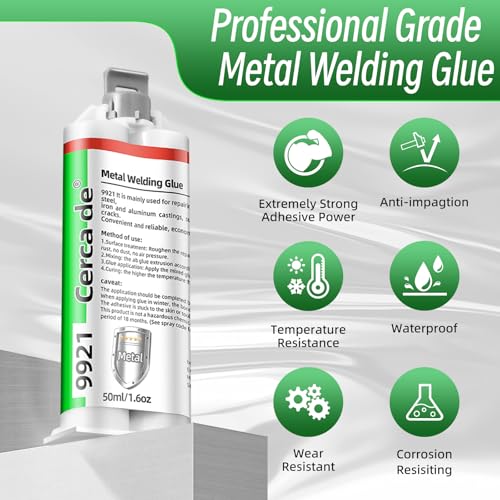 Metal Glue,Heavy Duty Waterproof epoxy Adhesive,Suitable for bonding Metals, Steel, Iron, Aluminum, Plastics, Ceramics, and Materials,Professional Bonding of Various Metal items1.6oz.