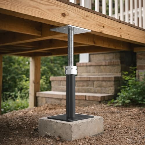 4PCS Adjustable House Floor Jacks for Leveling, 5" - 8" Adjust - color: Black