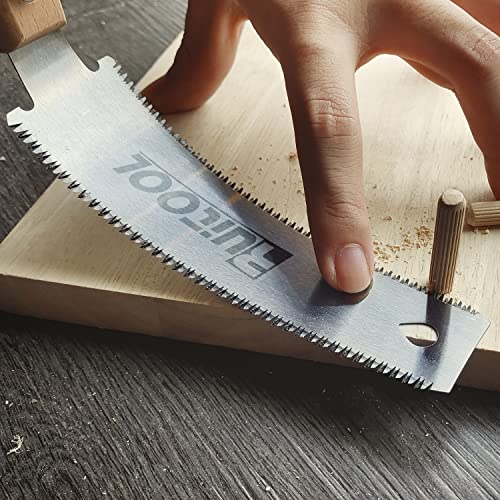 RUITOOL Japanese Hand Saw 6 Inch Double Edge Sided Pull Saw Ryoba SK5 Flexible Blade 14/17 TPI Flush Cut Beech Handle Wood Saw for Woodworking Tools (Pack of 2) - size: Small (Pack of 2)