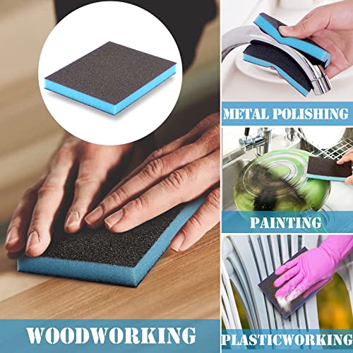 8Pcs 280 Grit Sanding Sponge, Jamiikury Sanding Blocks Washable and Reusable, Wet Dry Sandpaper Sponge for Wood Metal Furniture Paint and Drywall - size: 280 Grits