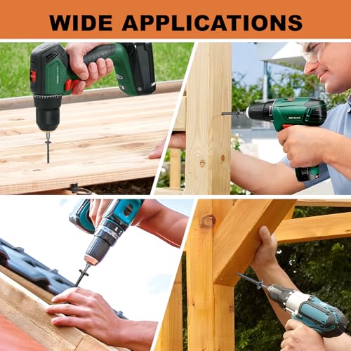#14 Heavy-Duty Wood Screws Assortment Kit, 120Pcs Star Drive Decking Wood Screws, Rust Resistant Timber Screws for Log/Landscaping Wood (4-1/2",6") - size: 4-1/2",6"