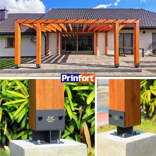 Stainless Steel 6"x6"(Actual 5.5"x5.5") Post Base Bracket Concrete U-Shape, Dry Set Concrete Post Anchor Bracket Heavy Duty 1Pack - size: 6"-Dry Set