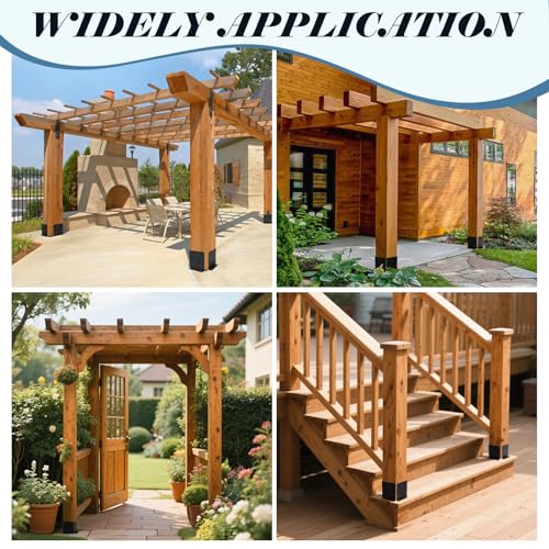 6X6 Post Anchor Base 4Set,Adjustable Post Base for 6x6 8x8 Post - size: 6X6