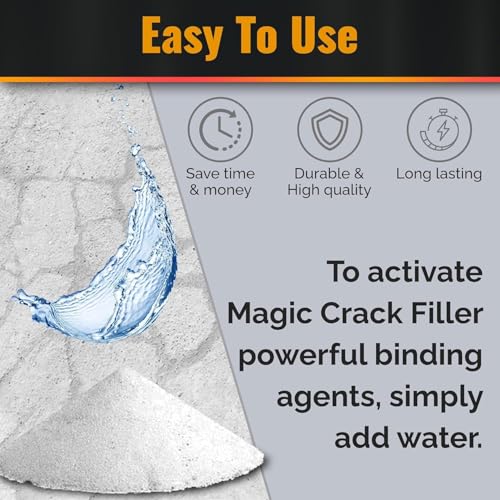 Magic Crack Filler 2.5LB Concrete Slab Gray, for Filling in Concrete Cracks on Driveways, Walkways and Patios. Installs Easily Dry Granular No Mess and DIY (Gray, 22 LB) - color: Gray, size: 22 lb