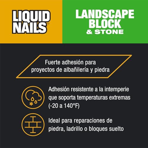 Liquid Nails - LN-905 Landscape Block Adhesive (LN905), Low VOC, 10 oz - size: 10 Ounce, style: Landscape
