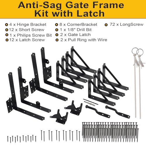 Anti Sag Fence Gate Kit Heavy Duty Gate Corner Brace Bracket (2 Set) - style: 2 Set