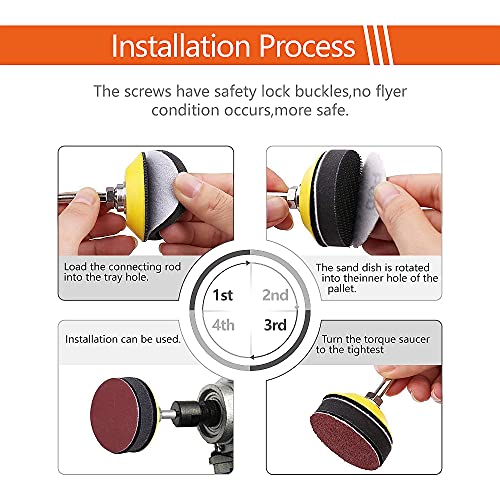 Tshya 240pcs 2inch Sanding Discs Pad Variety Kit for Drill Grinder Rotary Tools Attachment with 2Pcs 1/8"&1/4" Shank Backer Plate, Sanding Pads Includes 80-3000 Grit - style: 2in 244Pack