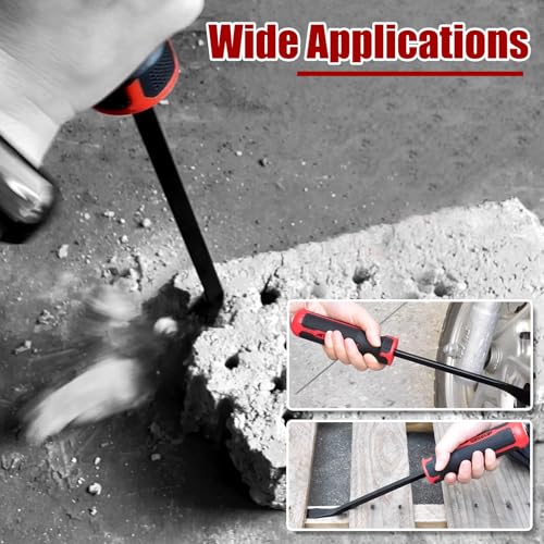 WISEUP 4-Piece Pry Bar Set,8",12",18",24" Heavy Duty Crowbar