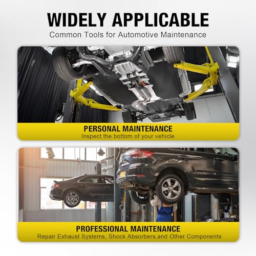 YELLOW JACKET 3/4 Ton Underhoist Support Stand with Two Wheels, Lifting from 43.3" to 70.9", Bearing Mounted Spin Handle, Contoured Saddle, Supports Vehicle Components, Self-Locking Screw - size: 3/4 ton with Two Wheels