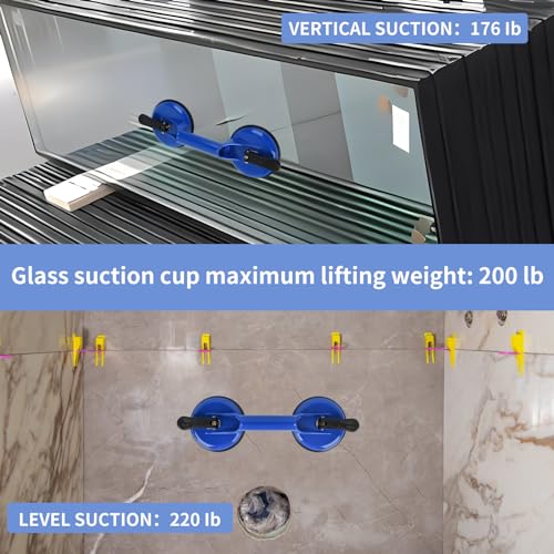 FCHO Glass Suction Cups Heavy Duty for Tile Glass Lifting 2 Pack Blue - color: Blue