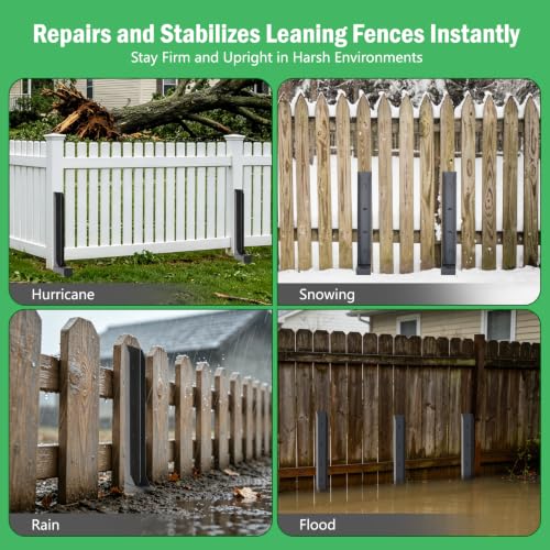 4 Pack Fence Post Repair Kit,Heavy Duty Fence Post Anchor Ground Stakes,Can Quickly Repair Various Types of Fence Posts