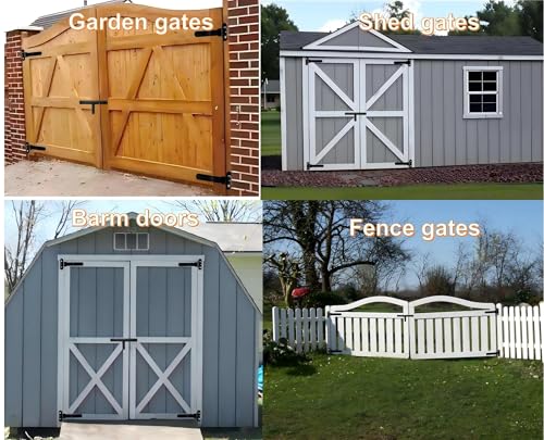 13” Heavy Duty Gate Hinges,900 LBS Load Capacity, Thickened Solid Steel - size: Large-8Bolt