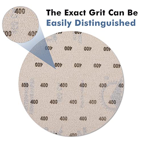 6 Inch 25 PCS 400 Grit Sanding Disc Wet Dry Sandpaper Hook Loop Sand Paper - style: Grit 400