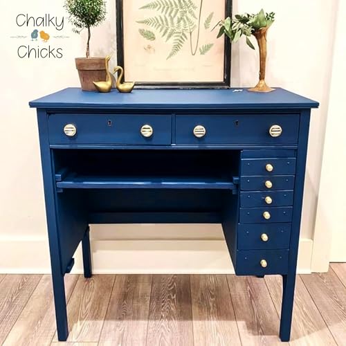 Chalky Chicks DC Blue 16 Fl Oz Chalk Paint for Furniture All in One - color: DC Blue (Navy Blue), size: 16 Fl Oz (Pack of 1)