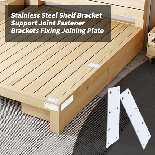 4 Pack Flat Straight Brace Brackets, Stainless Steel Shelf Bracket