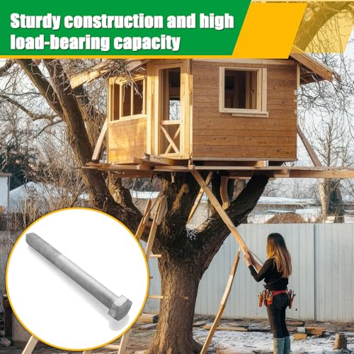 1 Pc Treehouse Lag Bolt Hot Dip Galvanized Hex Head Lag Screws for Treehouse Brackets Hardware Deck Construction Wood Framing Heavy Duty (1.25 x 12 Inch) - size: 1.25 x 12 inch