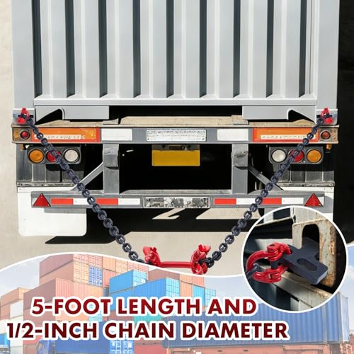 G80 Shipping Container Loading Chain 1/2" x 5', for 20ft/ 40ft