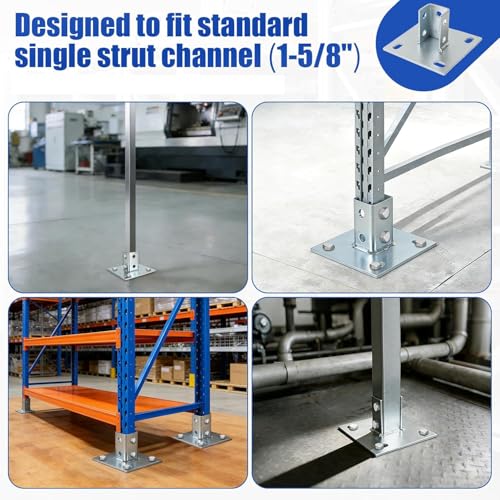 8 Pcs Strut Post Base, 6x6 Post Base Brackets Surface Mount for Posts Deck