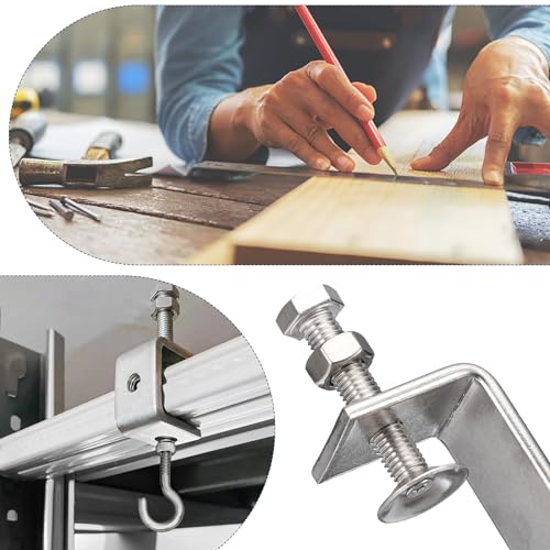2 Pack 304 Stainless Steel C Clamps with 85mm/3.35" Stable Wide Jaw Opening Tiger Clamp for Woodworking Welding Construction Household Mount - size: 85mm/3.35"