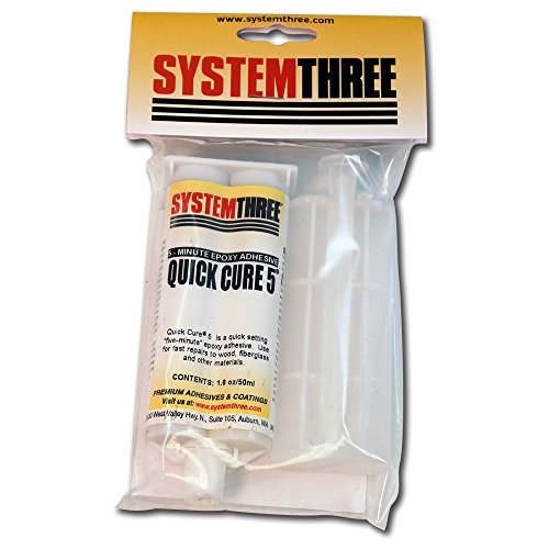 System Three Quick Cure 5 Epoxy Adhesive Cartridge, 50 Milliliters - size: 1.7 fl oz Cartridge