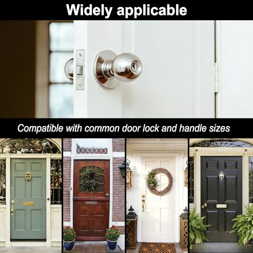 Door Lock Installation Kit, C-Clamp Design Tool-Free Clamping for Wood Doors with Adjustable Bushings, Door Knob Hole Saw Kit for Deadbolt & Knob, Easy Professional Installation Kit