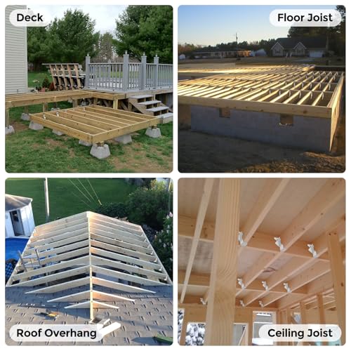 20 Pcs 2x4 Joist Hangers for Wood,18 Gauge Metal Face Mount Joist Hanger, Lu24 Joist Hangers Galvanized, Hurricane Ties for Rafter, Rafter Brackets 2x4 for Deck,Floor,Roof Overhang and Ceiling Joist - size: 20 Pcs 2x4 Joist Hanger, style: Silver