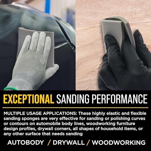 Dura-Gold Medium Cut Sanding Sponges 5.5" x 4.5", 120 to 180 Grit Box of 10 - style: Medium