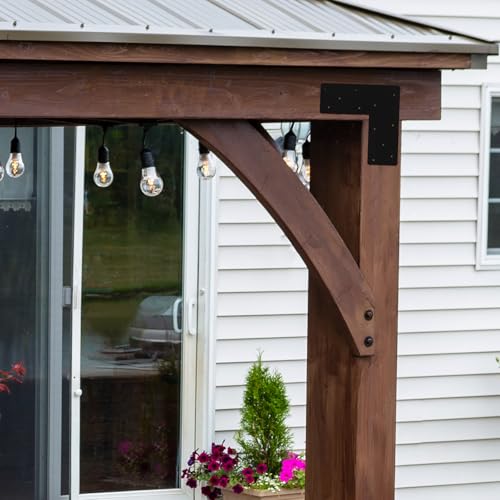 2 Pcs 13.2"x 5"L Shape Flat Bracket for Pergola - style: L Shape Flat Bracket