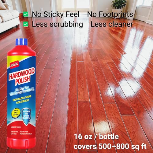 JOAOL Wood Floor Restorer & Polish–High Gloss Shine, Helps Repair Fine Scratches, Durable Protective Finish, Non-Slip, Non-Greasy, Moisture&Dust Resistant for Hardwood, Laminate Floors&Wood Furniture