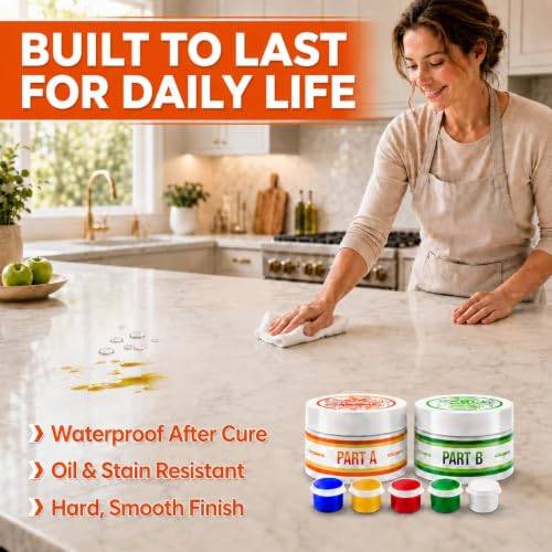 Granite Epoxy Repair Kit for Countertop, Color Match for Chips & Cracks