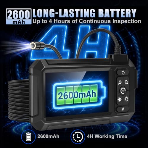 Endoscope Camera with Light, 1080P HD Borescope with 4.3" IPS Screen