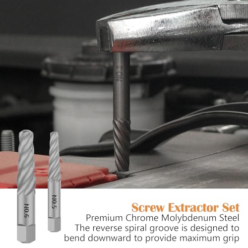 36PCS Bolt Extractor Set, Easy Out Stripped Screw Removal Tool Kit - size: 36 Pieces